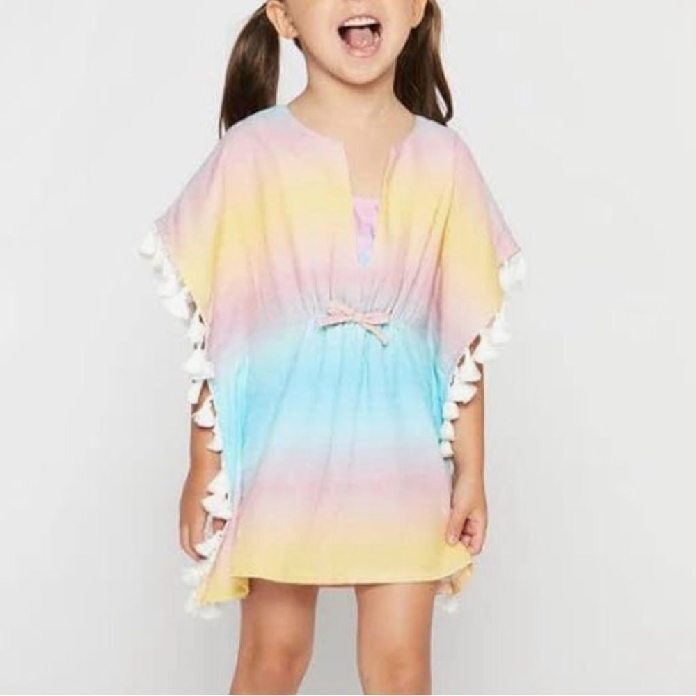 Andy & Evan Rainbow Ombre Swim Coverup with Tassels 6 Years Old NEW